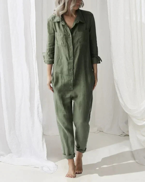 Cotton Jumpsuit - Lotte-Green-S-State of Style