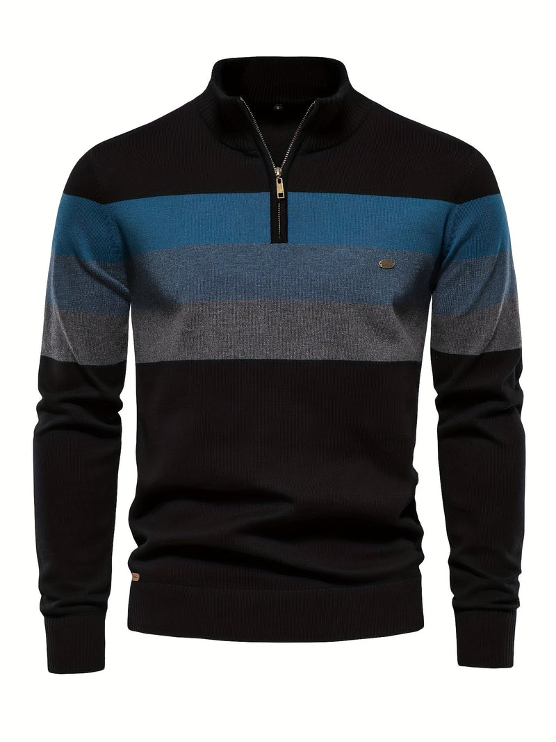 Cotton Knit Men's Sweater - Wyatt-Black-S-State of Style