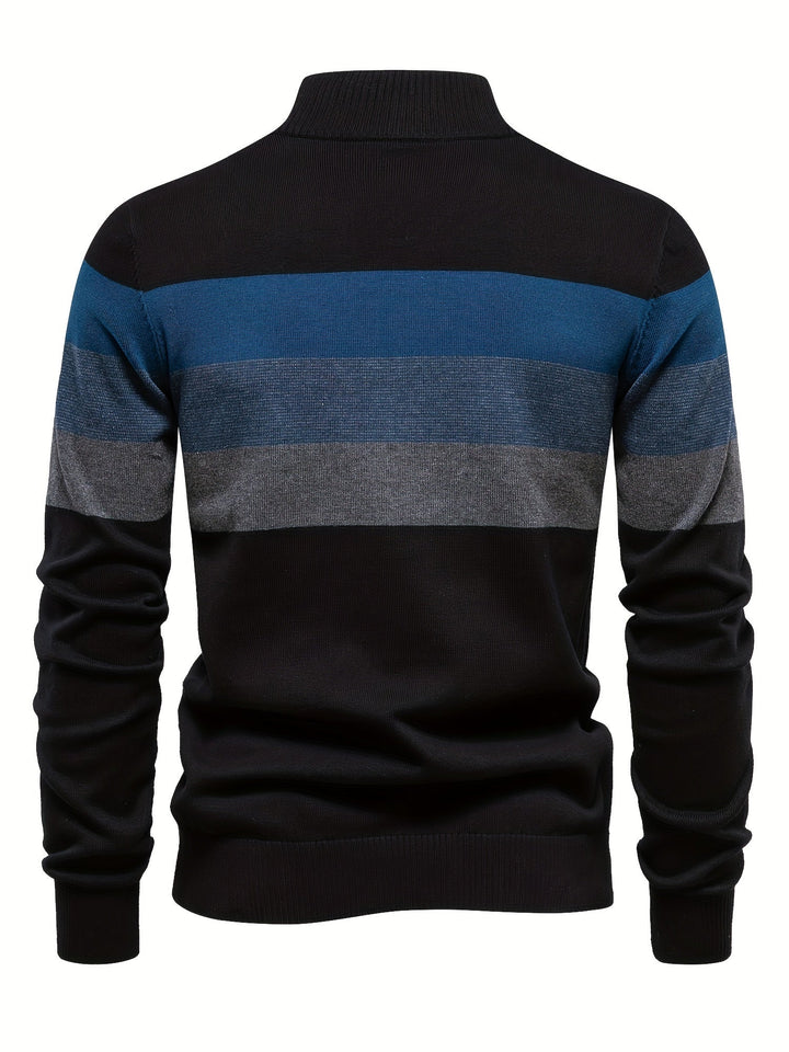 Cotton Knit Men's Sweater - Wyatt-Dark blue-S-State of Style