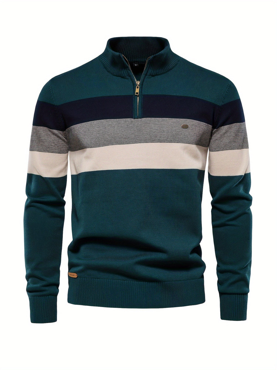Cotton Knitted Men's Sweater - Wyatt-Dark Green-S-State of Style