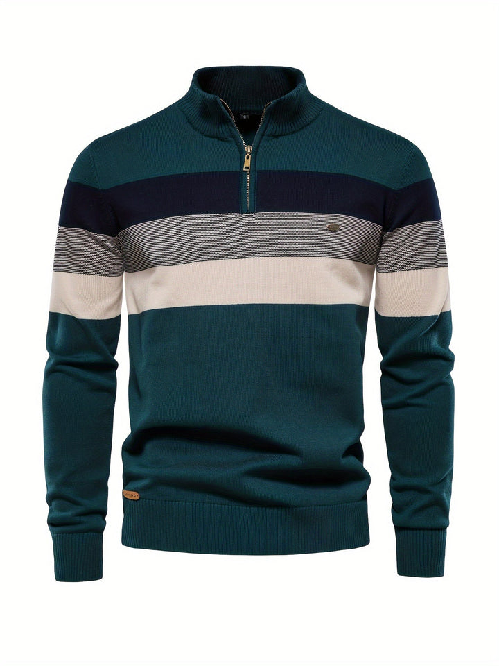 Cotton Knitted Men's Sweater - Wyatt-Dark Green-S-State of Style