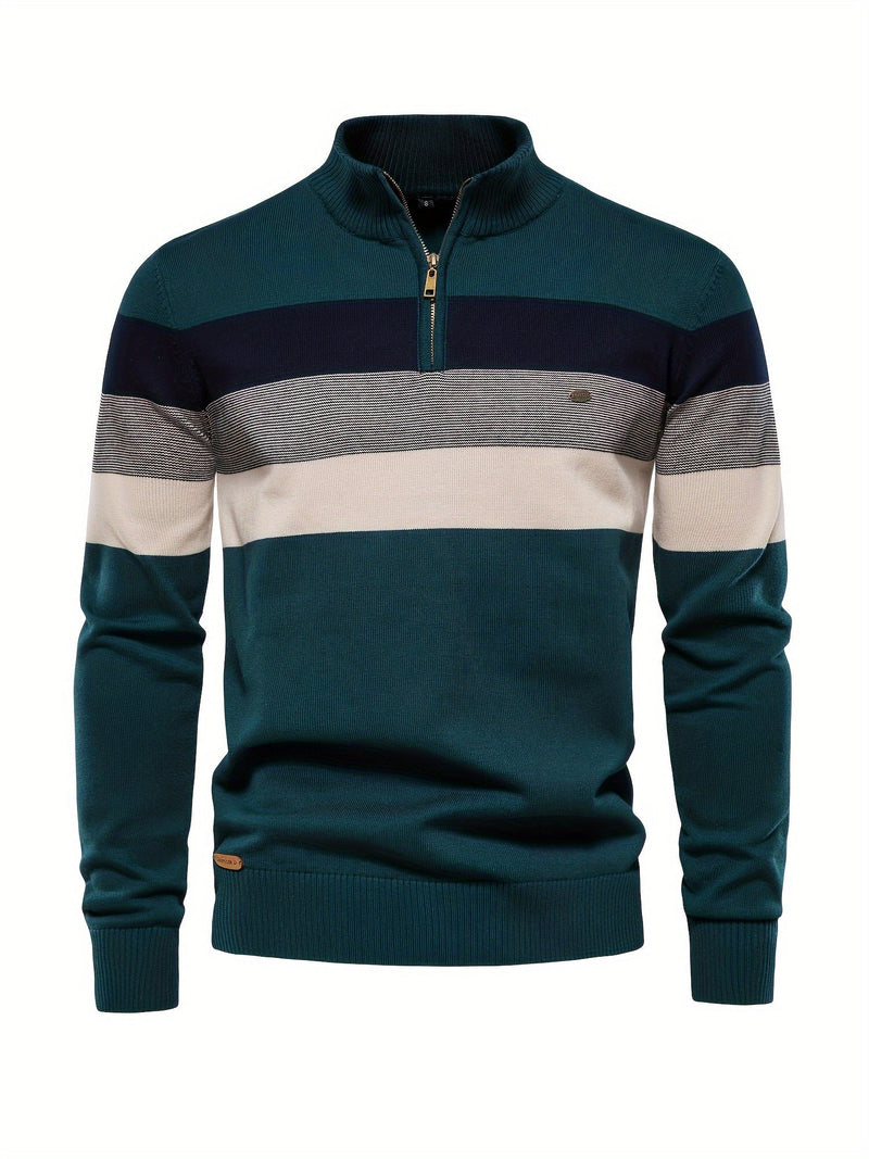 Cotton Knitted Men's Sweater - Wyatt-Dark Green-S-State of Style