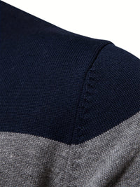 Cotton Knitted Men's Sweater - Wyatt-Navy Blue-S-State of Style