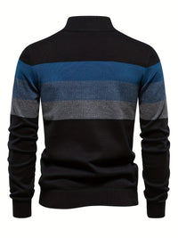 Cotton Knitted Men's Sweater - Wyatt-Navy Blue-S-State of Style