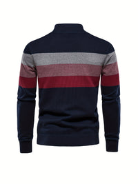 Cotton Knitted Men's Sweater - Wyatt-Navy Blue-S-State of Style