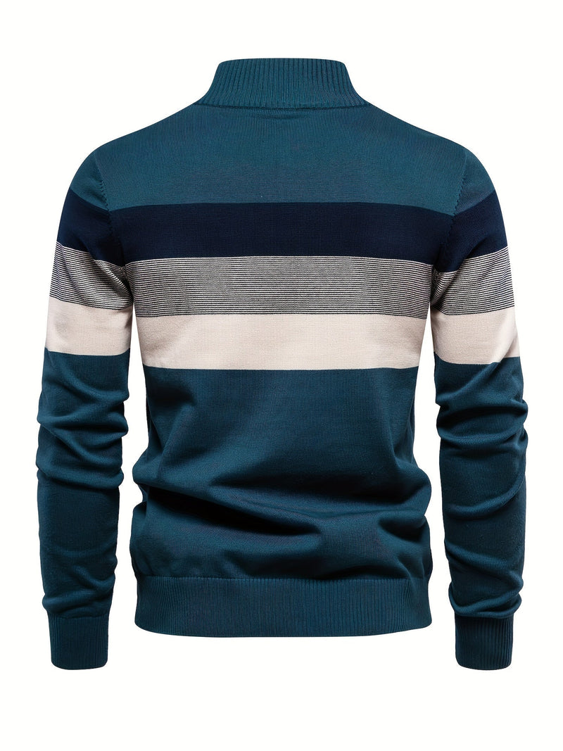 Cotton Knitted Men's Sweater - Wyatt-Navy Blue-S-State of Style