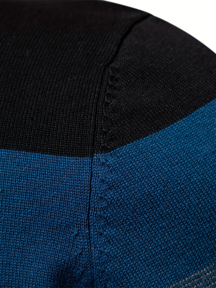 Cotton Knitted Men's Sweater - Wyatt-Navy Blue-S-State of Style