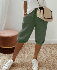 Cotton Ladies' Shorts - BreezeFlow-Green-S-State of Style
