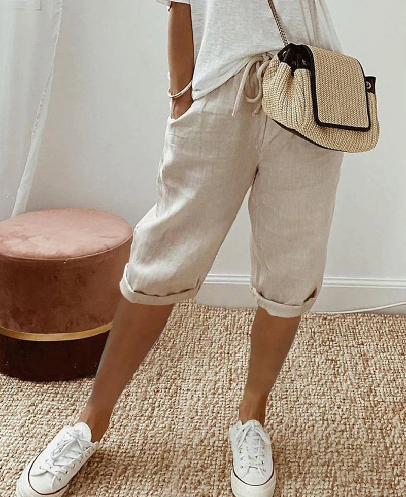 Cotton Ladies' Shorts - BreezeFlow-Khaki-S-State of Style