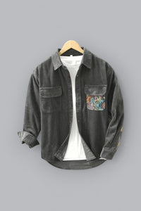 Cotton Men's Shirt with Long Sleeves - Quinten-Gray-XS-State of Style