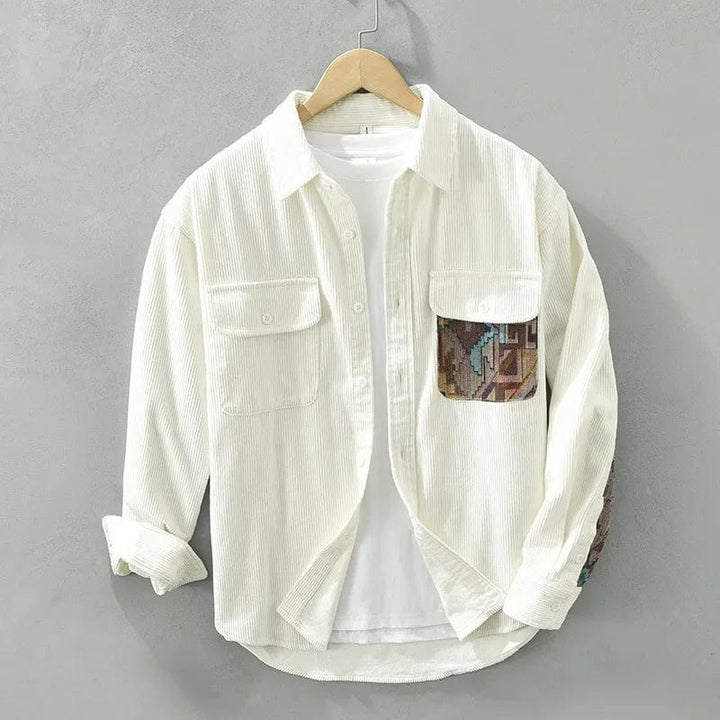Cotton Men's Shirt with Long Sleeves - Quinten-White-XS-State of Style