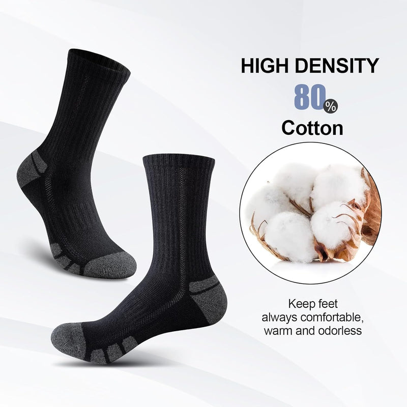 Cotton Sports Socks Unisex (6 Pairs) - Robin-Black-S - AU 6-9-State of Style