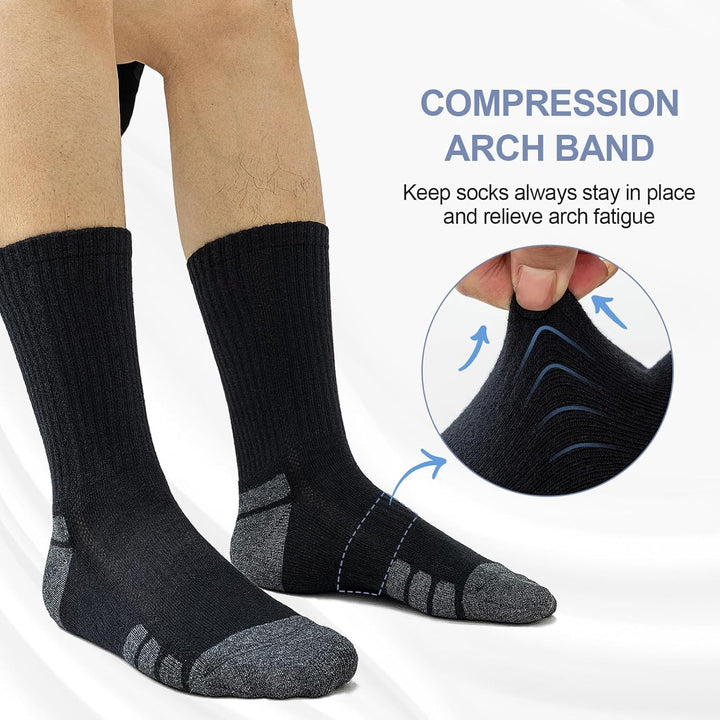 Cotton Sports Socks Unisex (6 Pairs) - Robin-Black-S - AU 6-9-State of Style