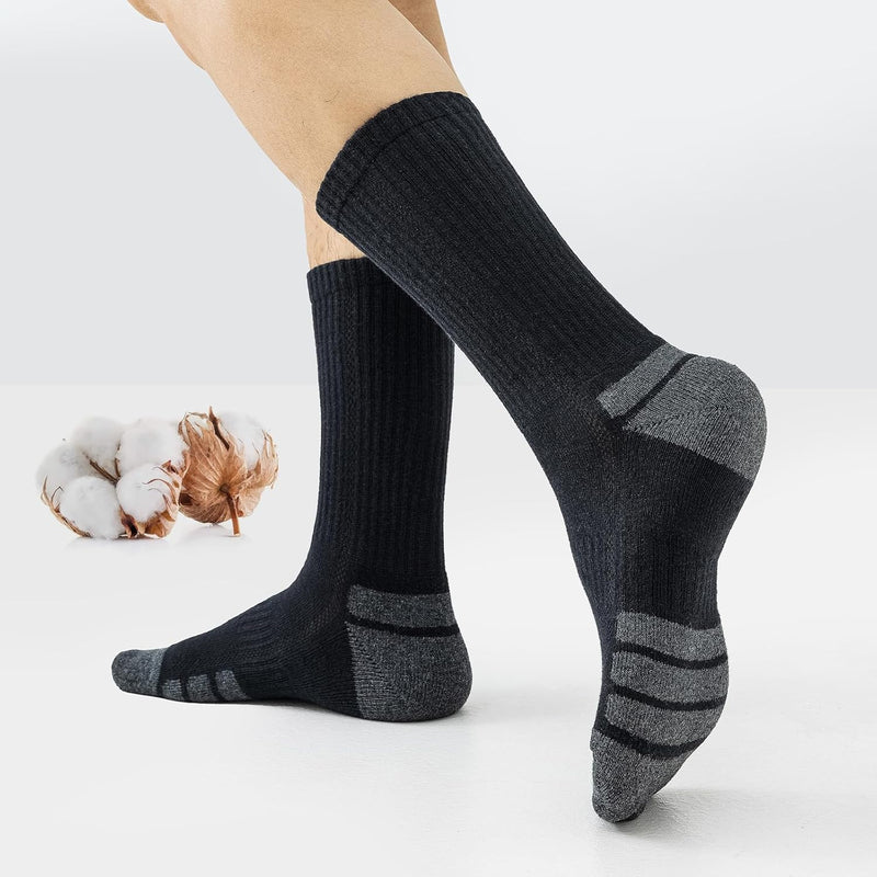 Cotton Sports Socks Unisex (6 Pairs) - Robin-Black-S - AU 6-9-State of Style