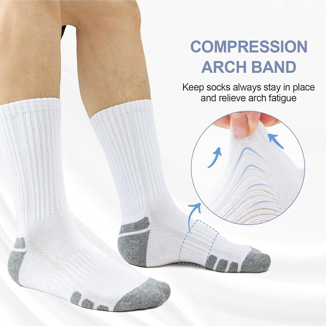 Cotton Sports Socks Unisex (6 Pairs) - Robin-Black-S - AU 6-9-State of Style