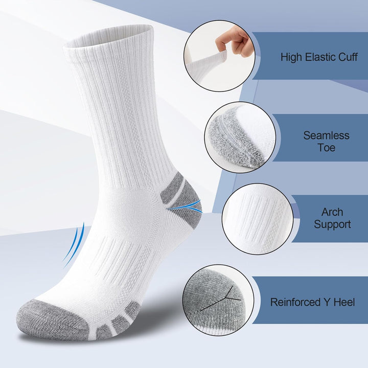 Cotton Sports Socks Unisex (6 Pairs) - Robin-Black-S - AU 6-9-State of Style