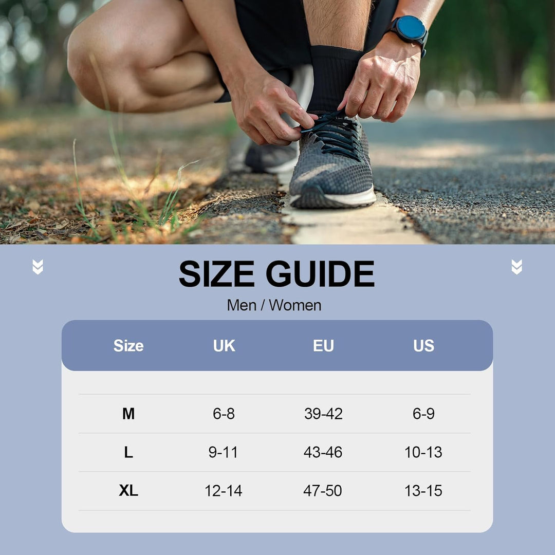 Cotton Sports Socks Unisex (6 Pairs) - Robin-Black-S - AU 6-9-State of Style