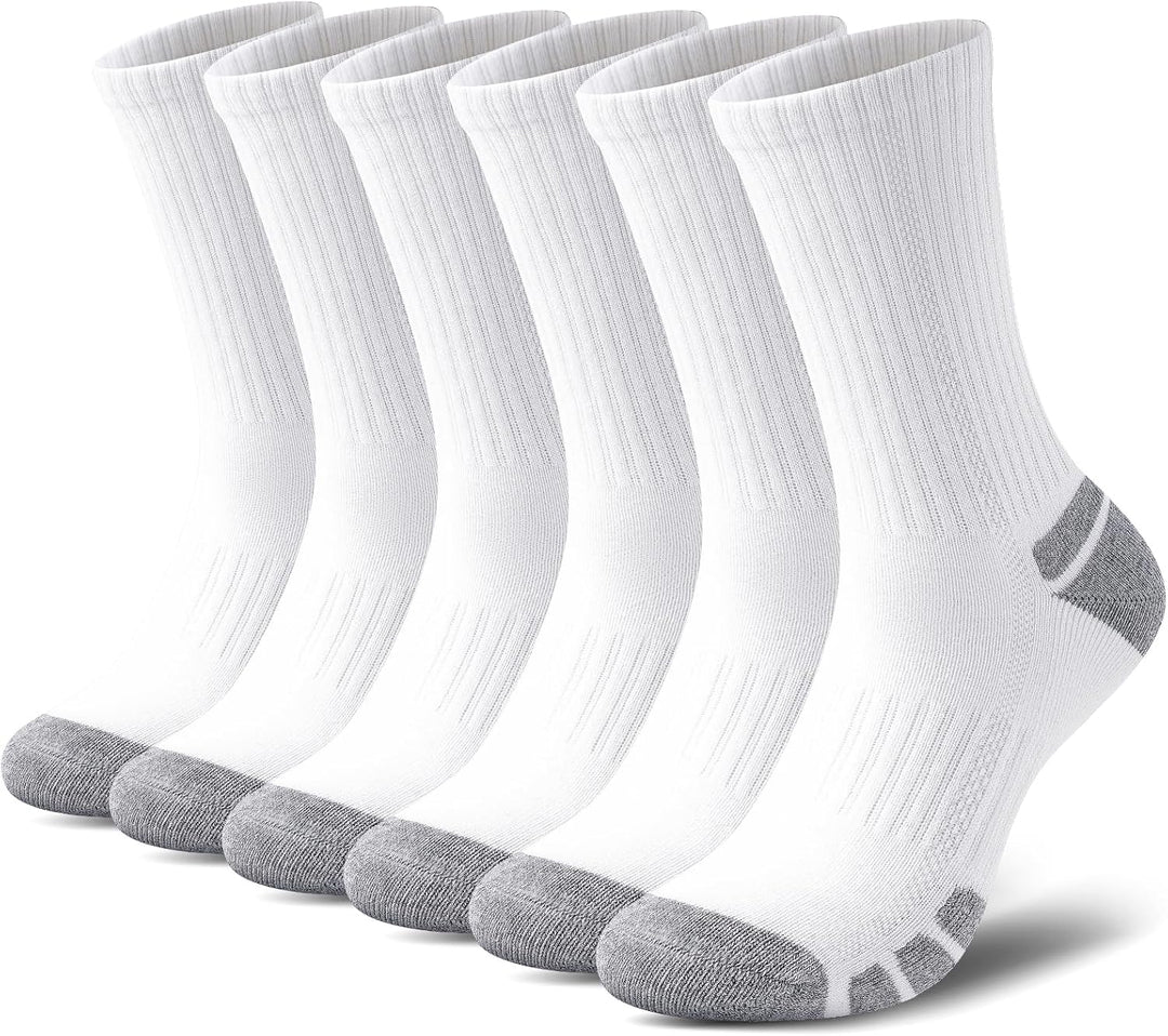 Cotton Sports Socks Unisex (6 Pairs) - Robin-White-S - AU 6-9-State of Style