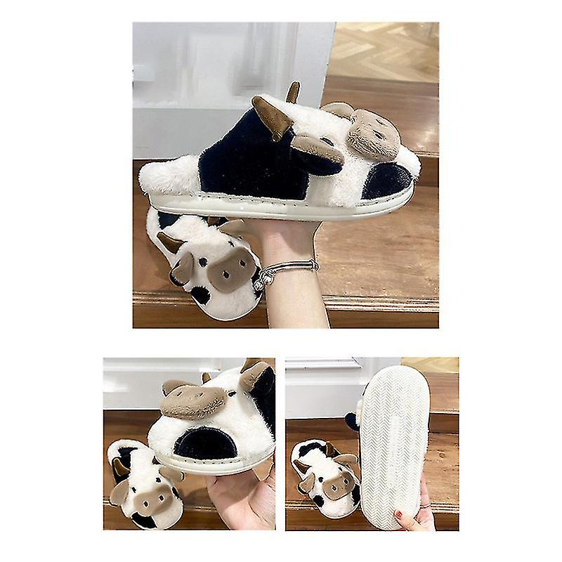 Cow Slippers | Fun & Cosy Indoor Footwear for Women-White-5.0-State of Style