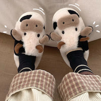 Cow Slippers | Fun & Cosy Indoor Footwear for Women-White-5.0-State of Style