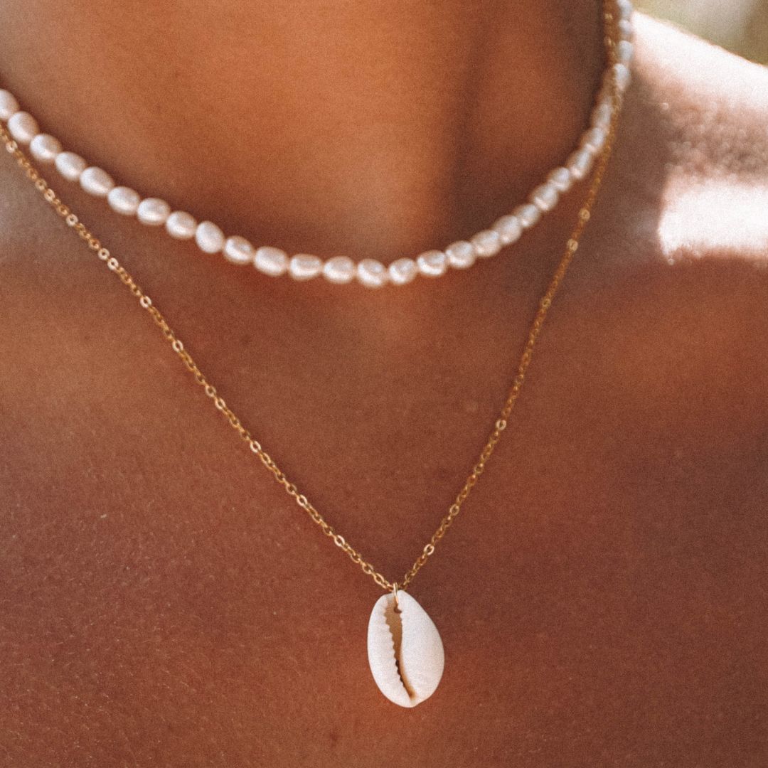 Cowrie Shell Necklace with Pendant - Isla-Gold-State of Style