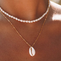 Cowrie Shell Necklace with Pendant - Isla-Gold-State of Style