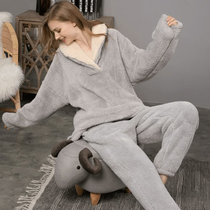 CozyPyjamas | Women's Warm Pyjama Set-Grey-M-State of Style