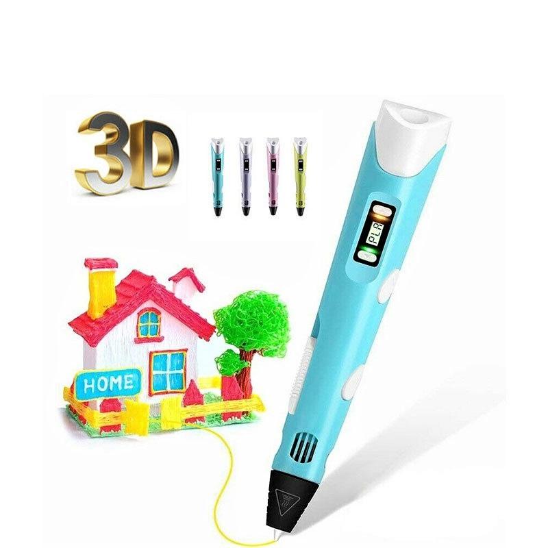 Creative 3D Printing Pen - DoodleForm-Blue + 20 pieces of coloured filament (50M)-State of Style