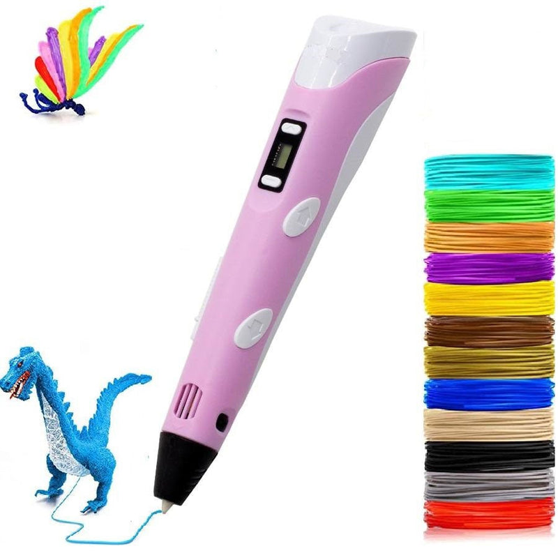 Creative 3D Printing Pen - DoodleForm-Pink + 20 pieces of coloured filament (50M)-State of Style