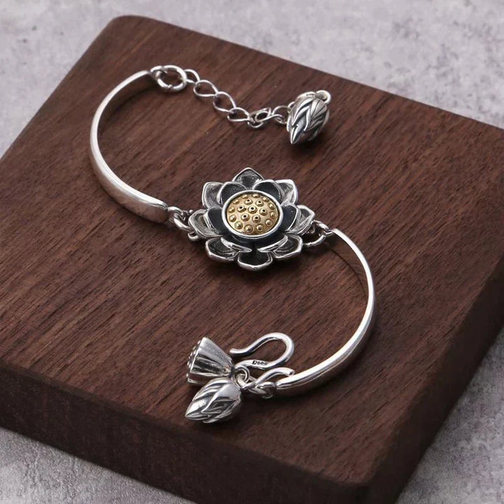 Creative Lotus Silver Bracelet-State of Style