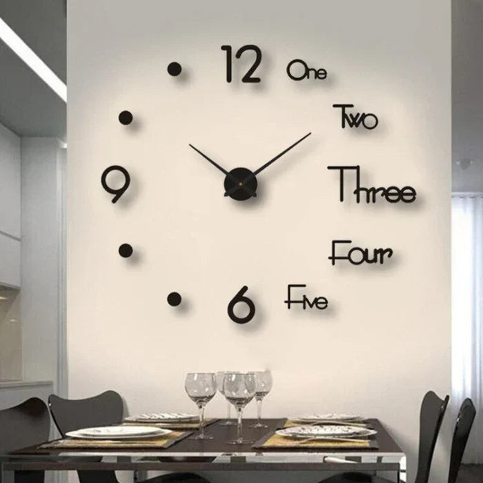 Creative Wall Clock - ArtTime-Half - Black-60-100 cm-State of Style