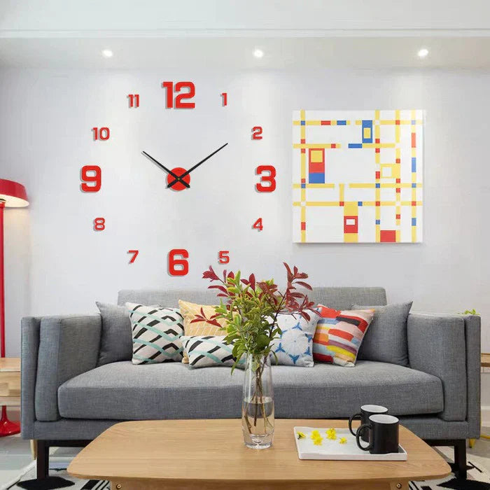 Creative Wall Clock - ArtTime-Numbers - Red-60-100 cm-State of Style