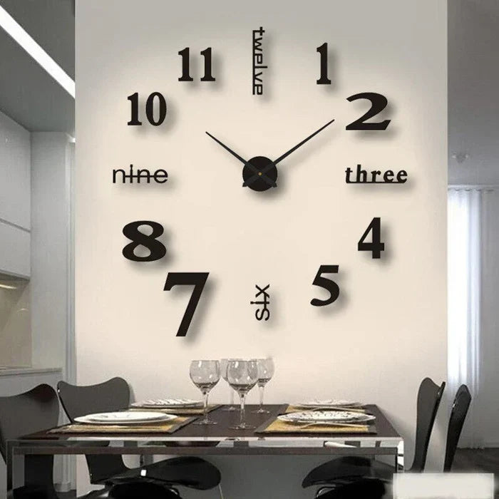 Creative Wall Clock - ArtTime-Quarter - Black-60-100 cm-State of Style