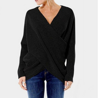 Criss Cross Sweater | Stylish & Comfortable Knitwear-Black-S-State of Style