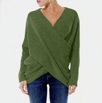 Criss Cross Sweater | Stylish & Comfortable Knitwear-Green-S-State of Style