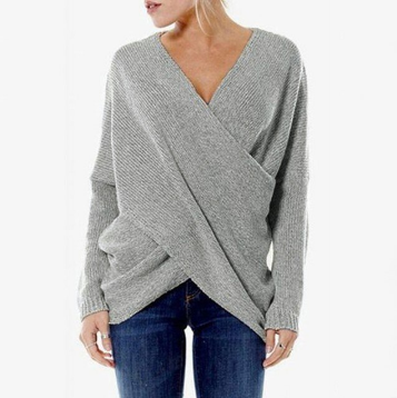 Criss Cross Sweater | Stylish & Comfortable Knitwear-Grey-S-State of Style