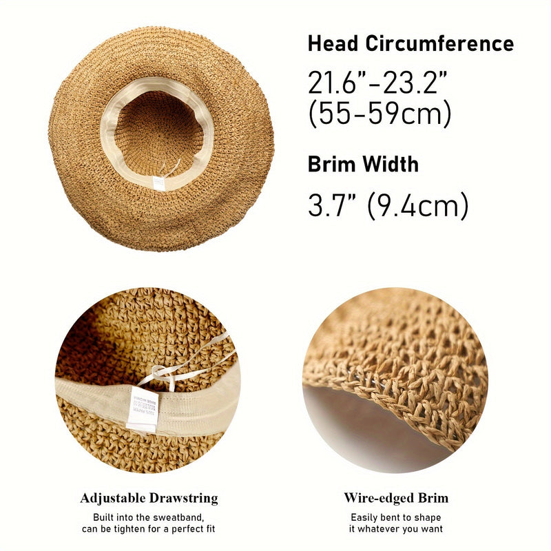 Crochet Boho Straw Hat for Summer Travels – Elouan-Beige-State of Style