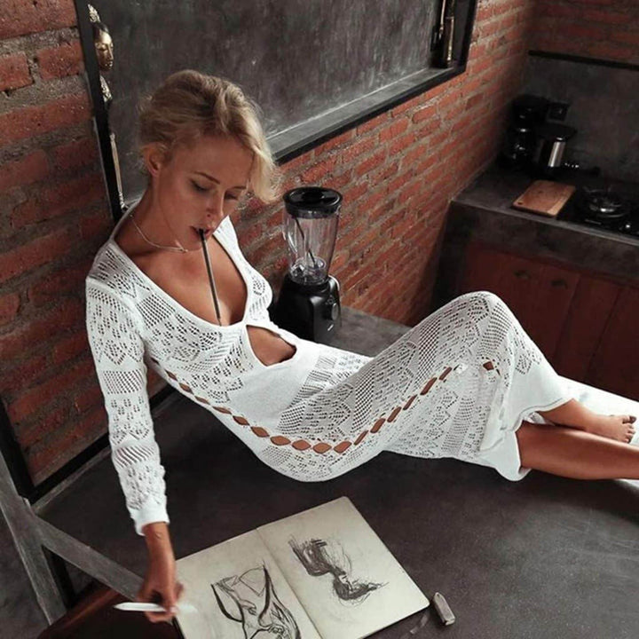 Crocheted Tunic Set | Stylish & Comfortable-Khaki-State of Style