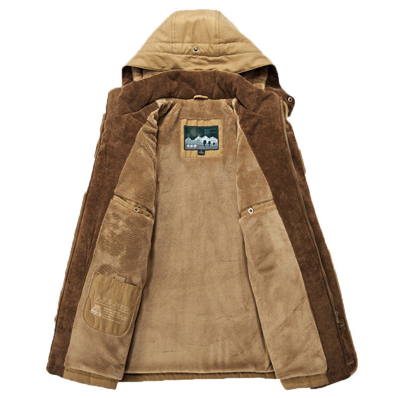 Crocodile-Long Men's Winter Coat - Frost King-Blue-M-State of Style