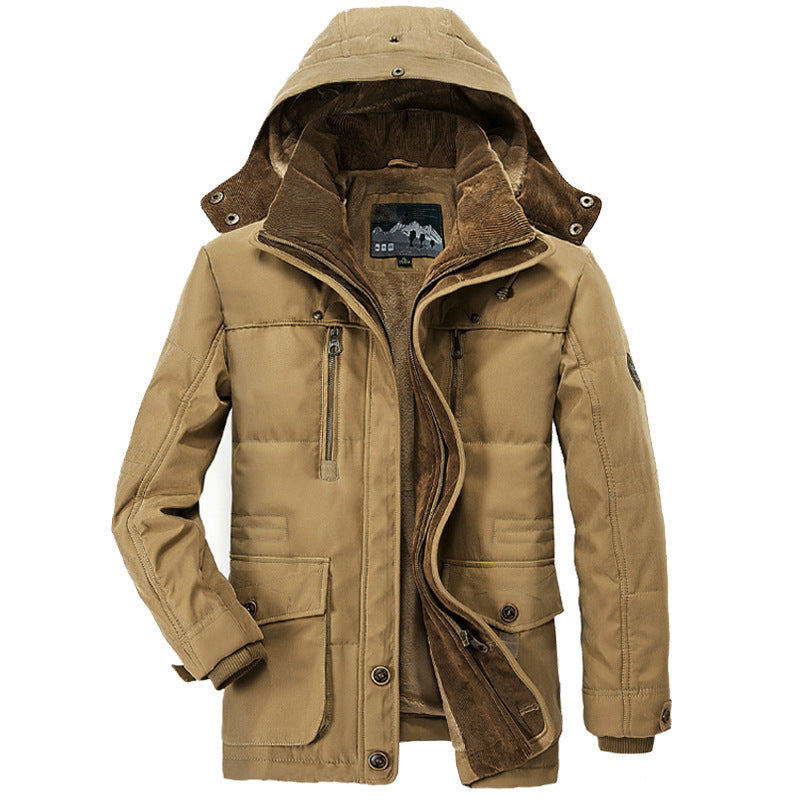 Crocodile-Long Men's Winter Coat - Frost King-Blue-M-State of Style