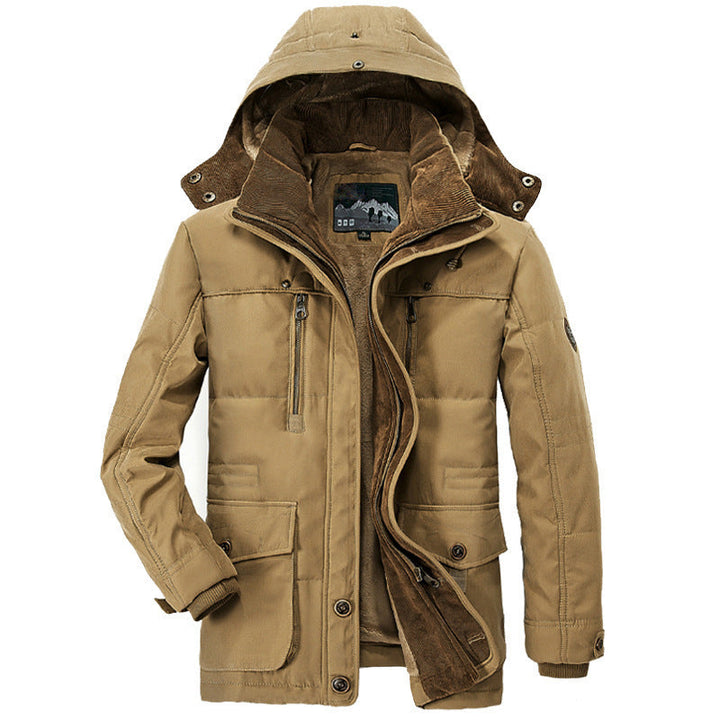Crocodile-Long Men's Winter Coat - Frost King-Blue-M-State of Style