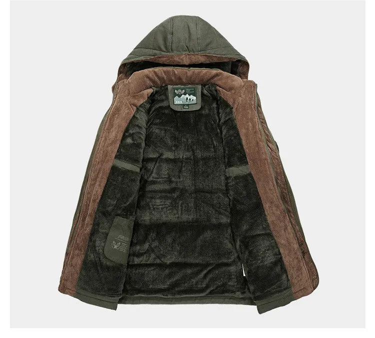 Crocodile-Long Men's Winter Coat - Frost King-Blue-M-State of Style