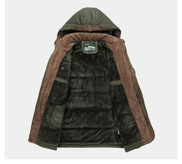Crocodile-Long Men's Winter Coat - Frost King-Blue-M-State of Style