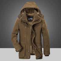 Crocodile-Long Men's Winter Coat - Frost King-Brown-M-State of Style