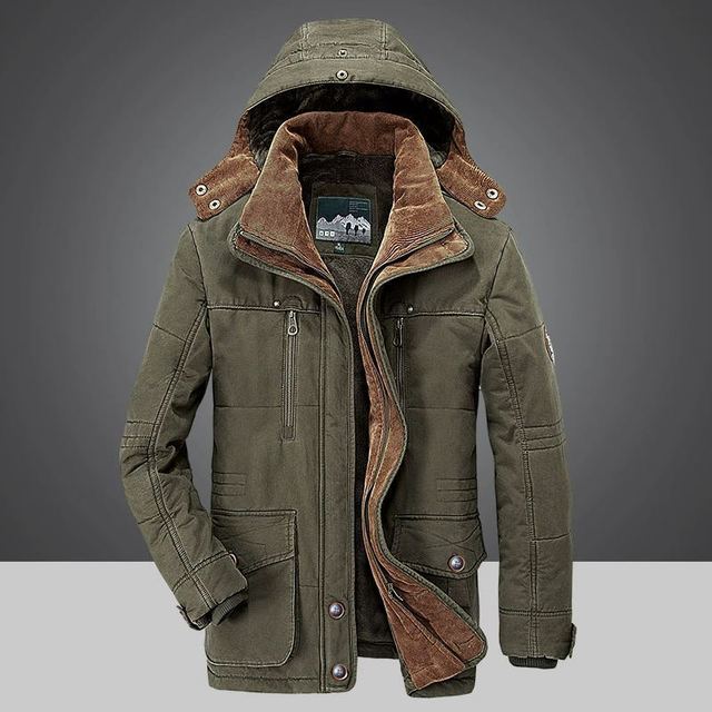 Crocodile-Long Men's Winter Coat - Frost King-Green-M-State of Style