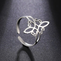 Cross Knot Protection Amulet Ring | Women's Silver Ring-State of Style