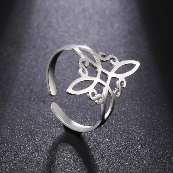 Cross Knot Protection Amulet Ring | Women's Silver Ring-State of Style
