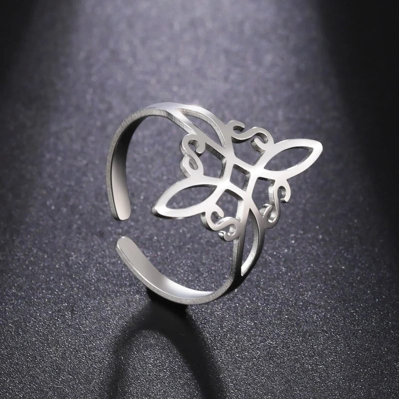 Cross Knot Protection Amulet Ring | Women's Silver Ring-State of Style