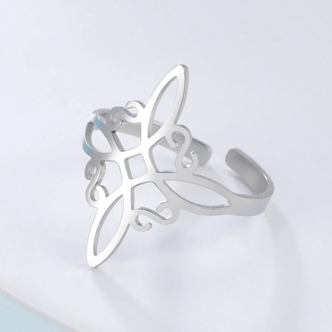 Cross Knot Protection Amulet Ring | Women's Silver Ring-State of Style