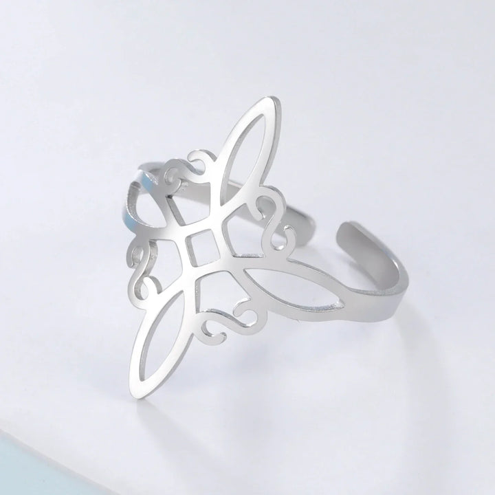 Cross Knot Protection Amulet Ring | Women's Silver Ring-State of Style